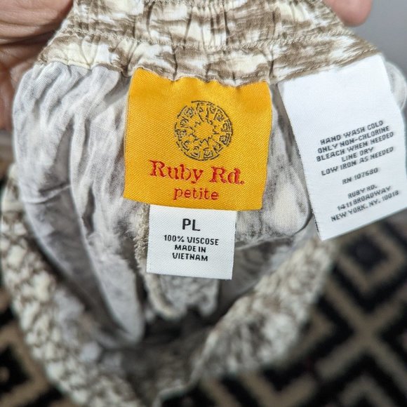 Ruby Rd. Casual Boho Pants Women's Size L Petite - Picture 5 of 6